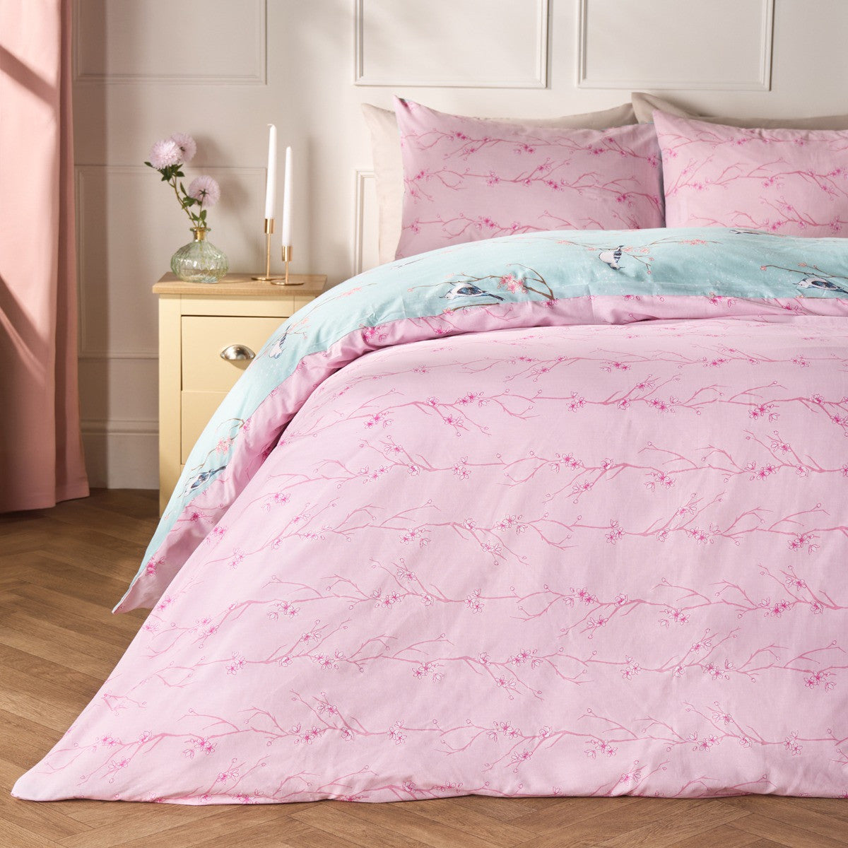 Blossom Bird Duvet Set - Duck Egg 🇬🇧