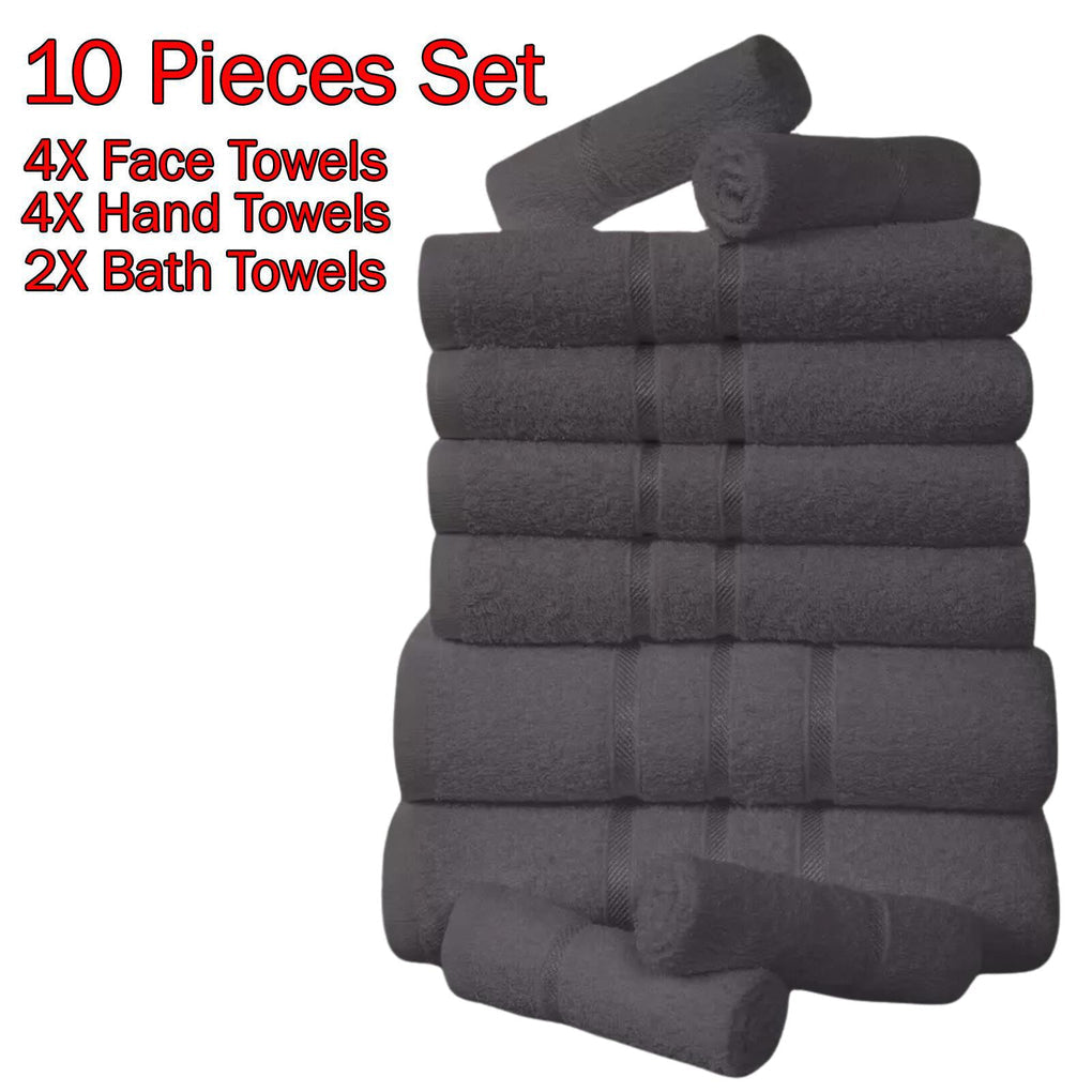 10 Piece Absorbent Cotton Towel Set 🇬🇧