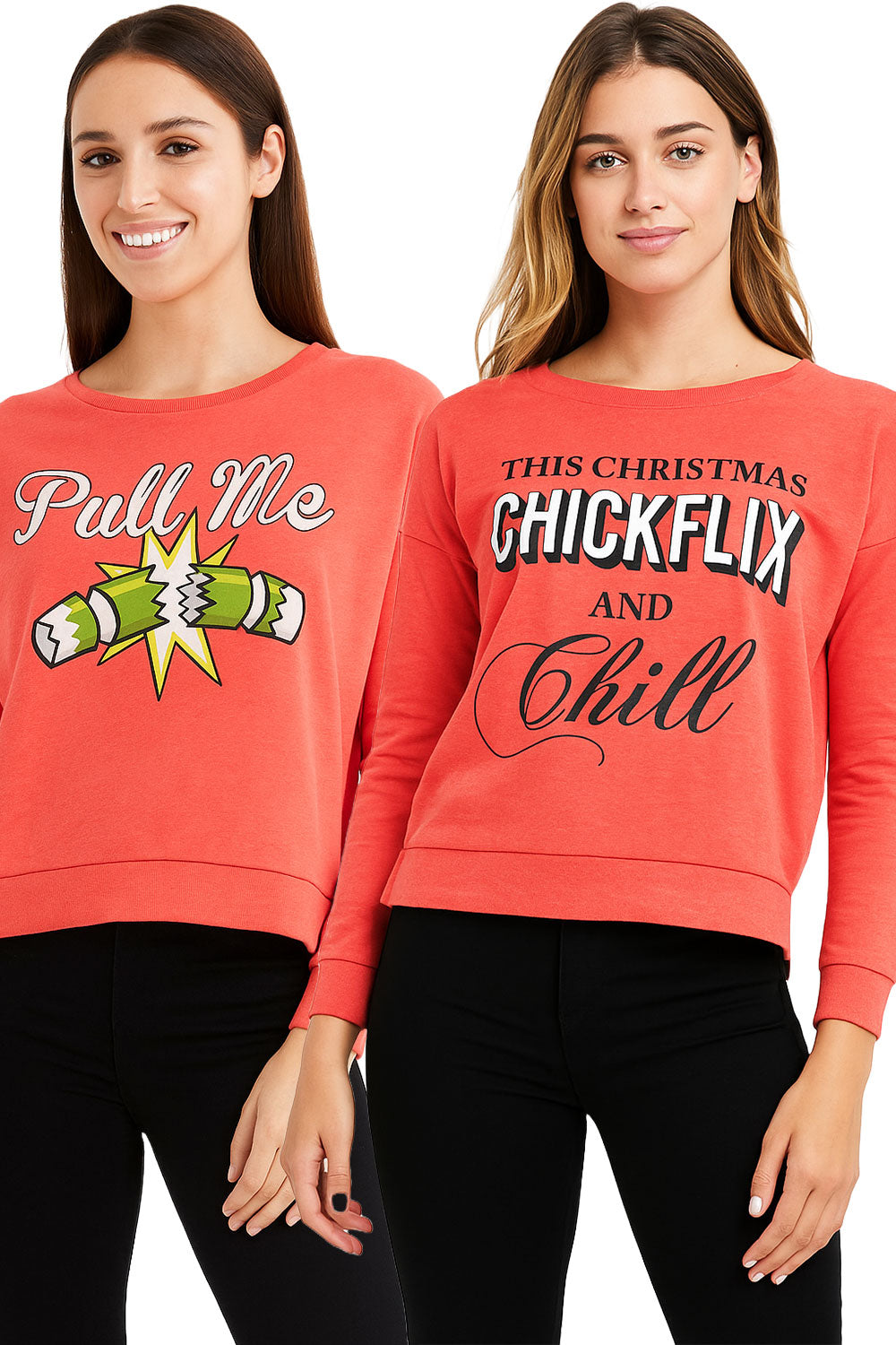 Women’s Christmas Sweatshirt 2 Pack – Festive Holiday Slogan Jumpers 🇬🇧