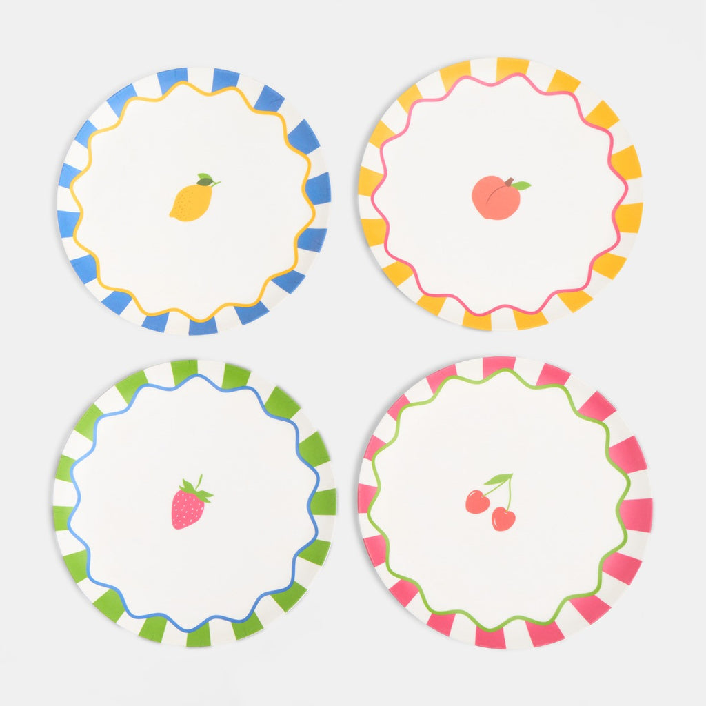Print Picnic Plates, Pink - 4 Pack 🇬🇧