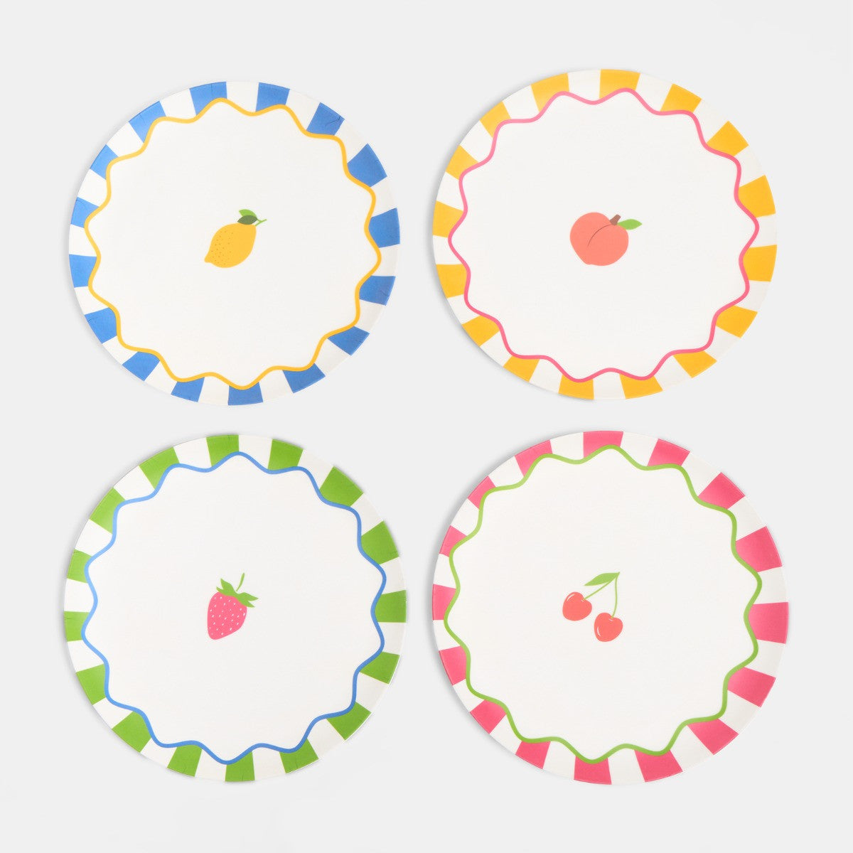 Print Picnic Plates, Pink - 4 Pack 🇬🇧