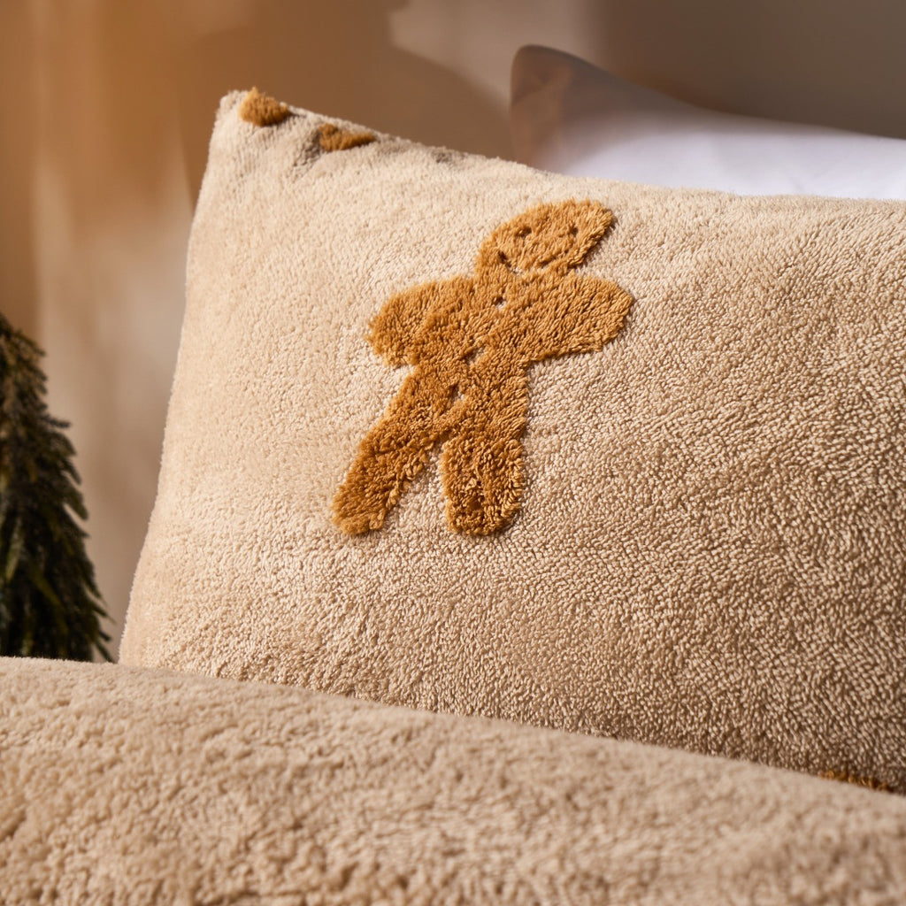 Tufted Gingerbread Man Teddy Duvet Cover Set - Natural 🇬🇧