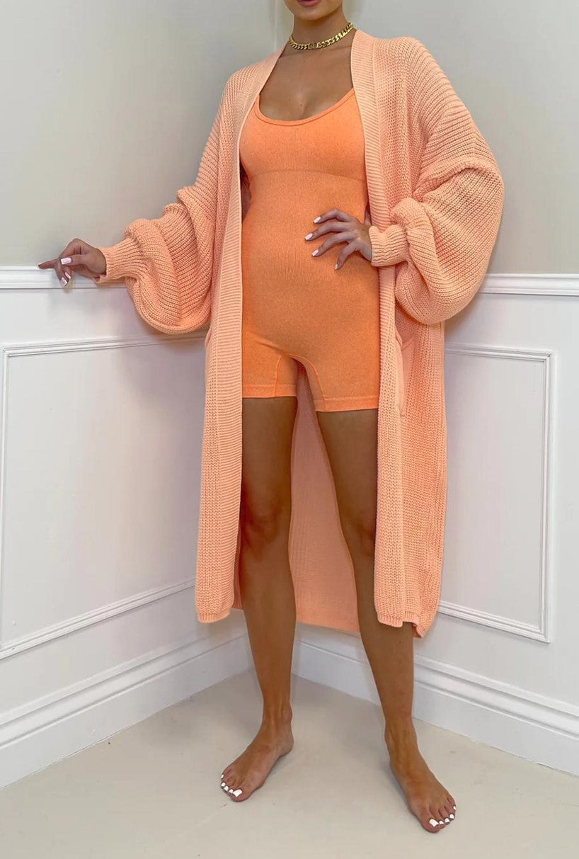 Balloon Sleeve Pockets Cardigan 🇬🇧