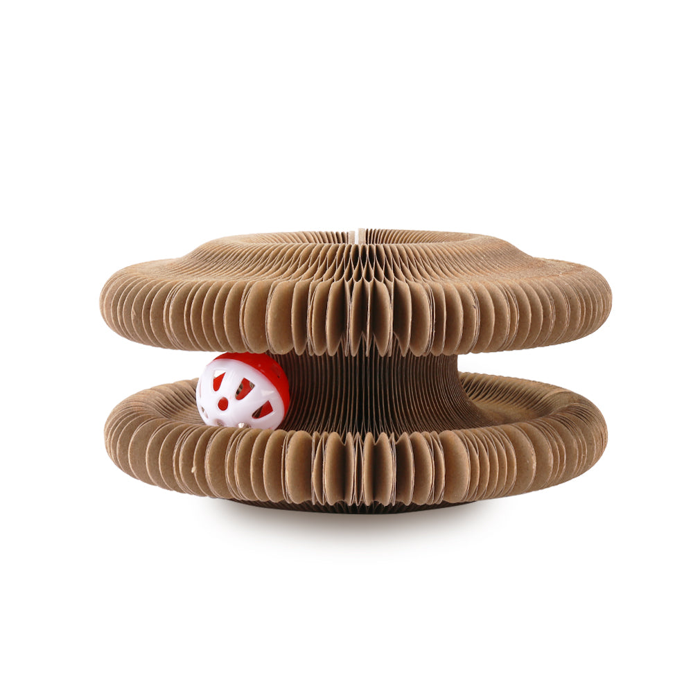 Organ Cat Scratching Board Foldable Accordion Cat Toy with Toy Bell for Cat Grinding Claw 🇬🇧