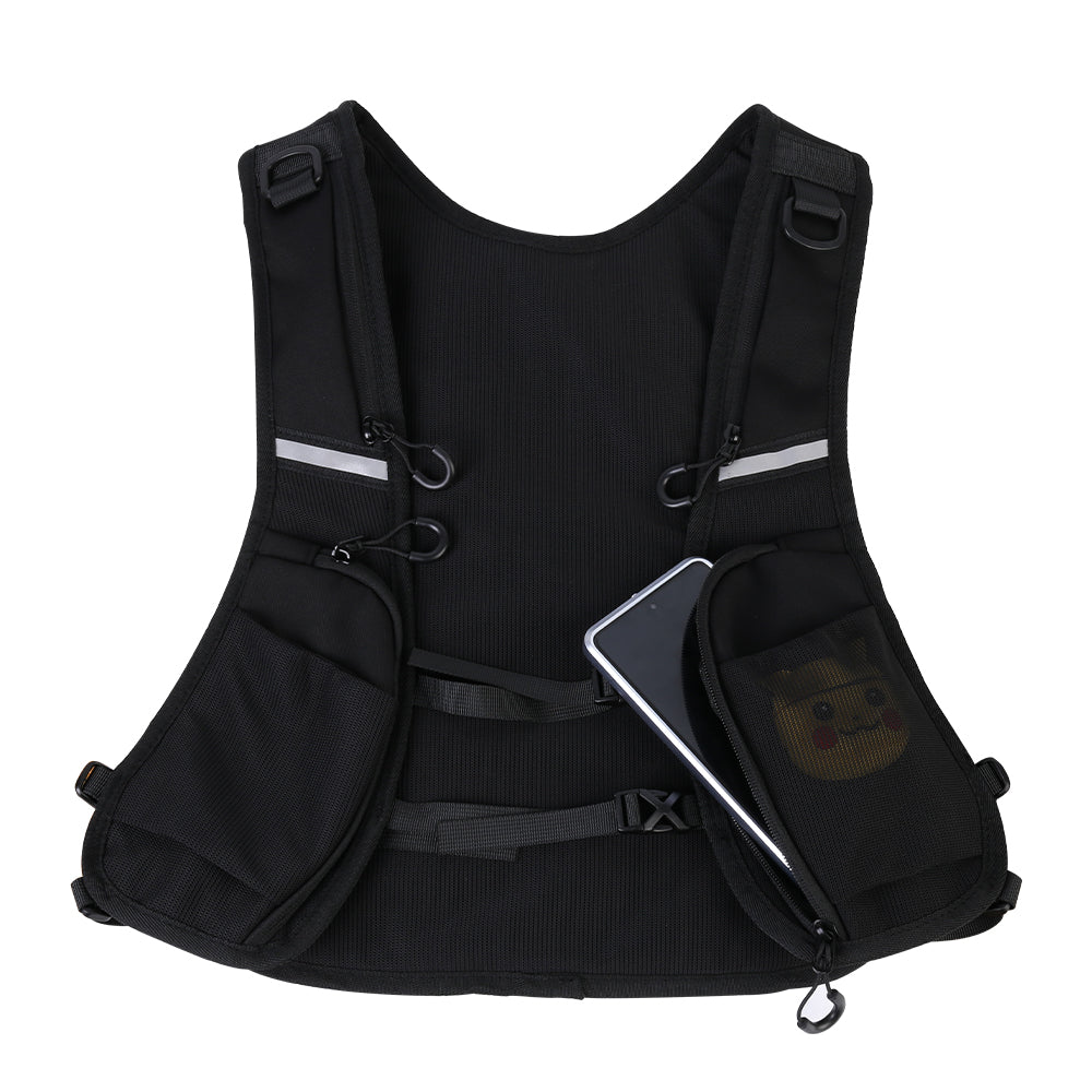 Cycling Running Vest Bag Reflective Hydration Vest Storage Bag Lightweight Backpack - Black 🇬🇧