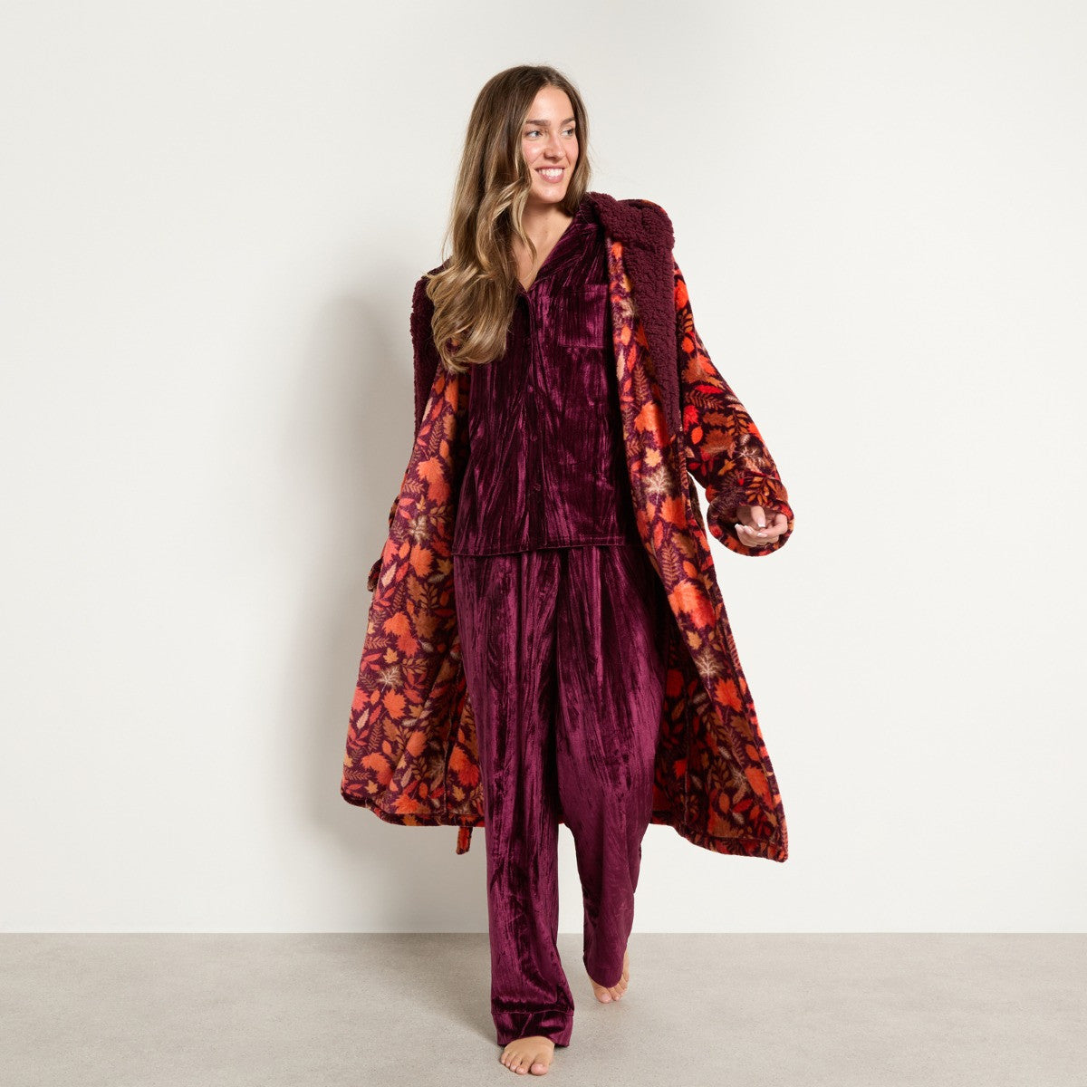 Autumn Leaves Dressing Gown - Multi 🇬🇧