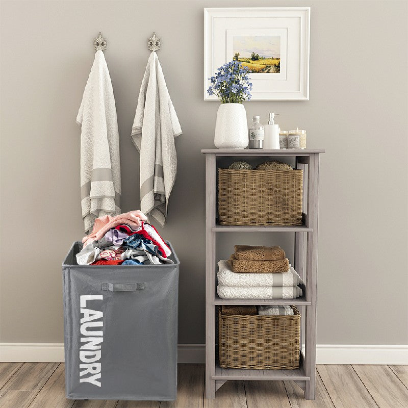 Collapsible Laundry Basket on Wheels Washing Clothes Bin Slim Rolling Hamper - Grey 🇬🇧