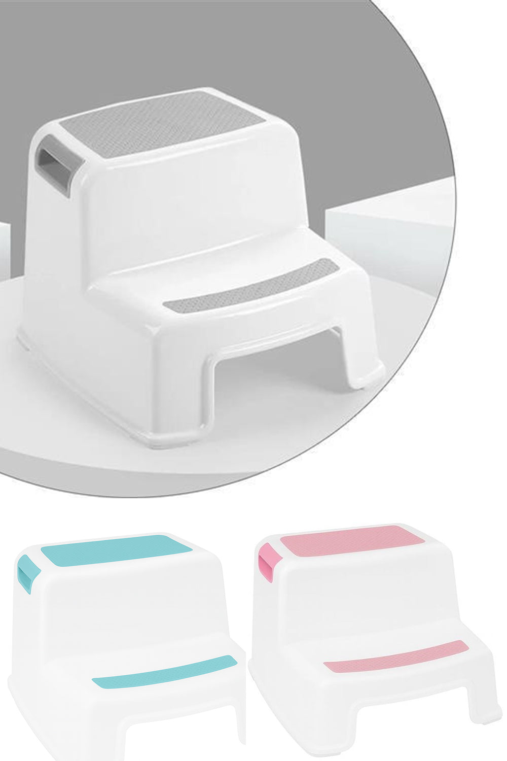 Two-Step Stool with Non-Slip Surface – Bathroom, Kitchen, and Home Use 🇬🇧