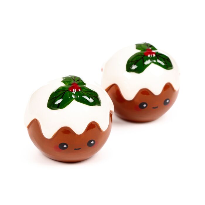 Ceramic Salt & Pepper Set - Foodiemals Christmas Pudding 🇬🇧