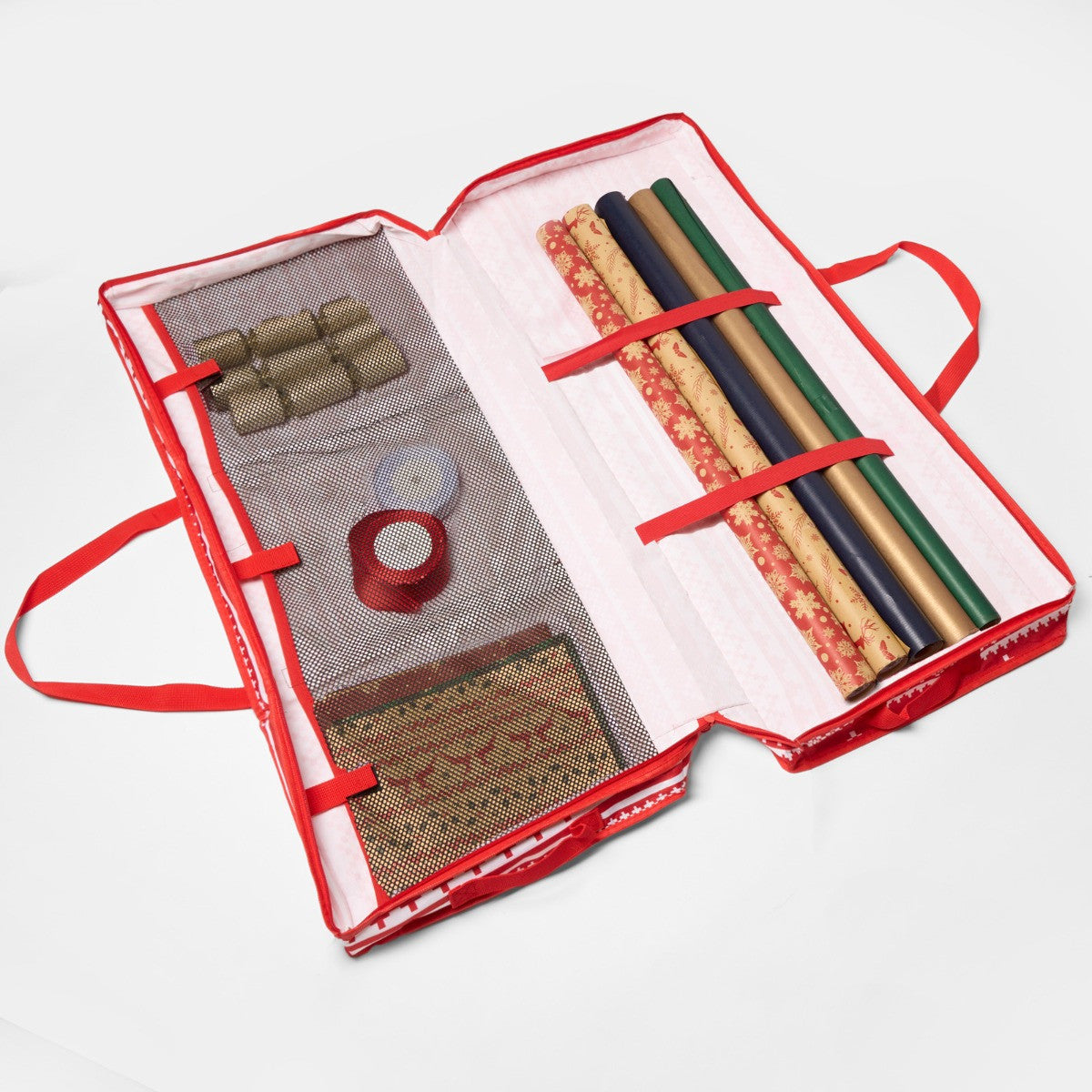 Christmas Nordic Print Wrap Storage Bag - Red 🇬🇧