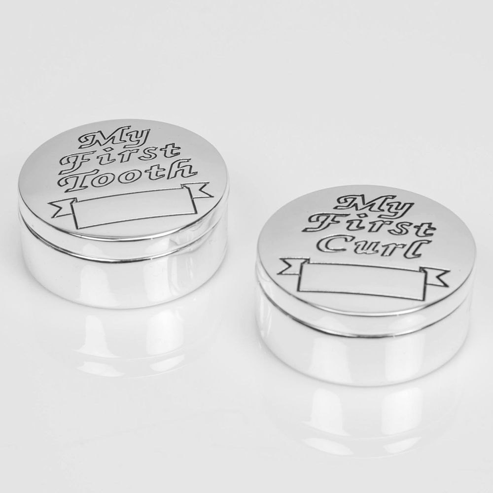Silverplated First Tooth & First Curl Boxes by Juliana 🇬🇧