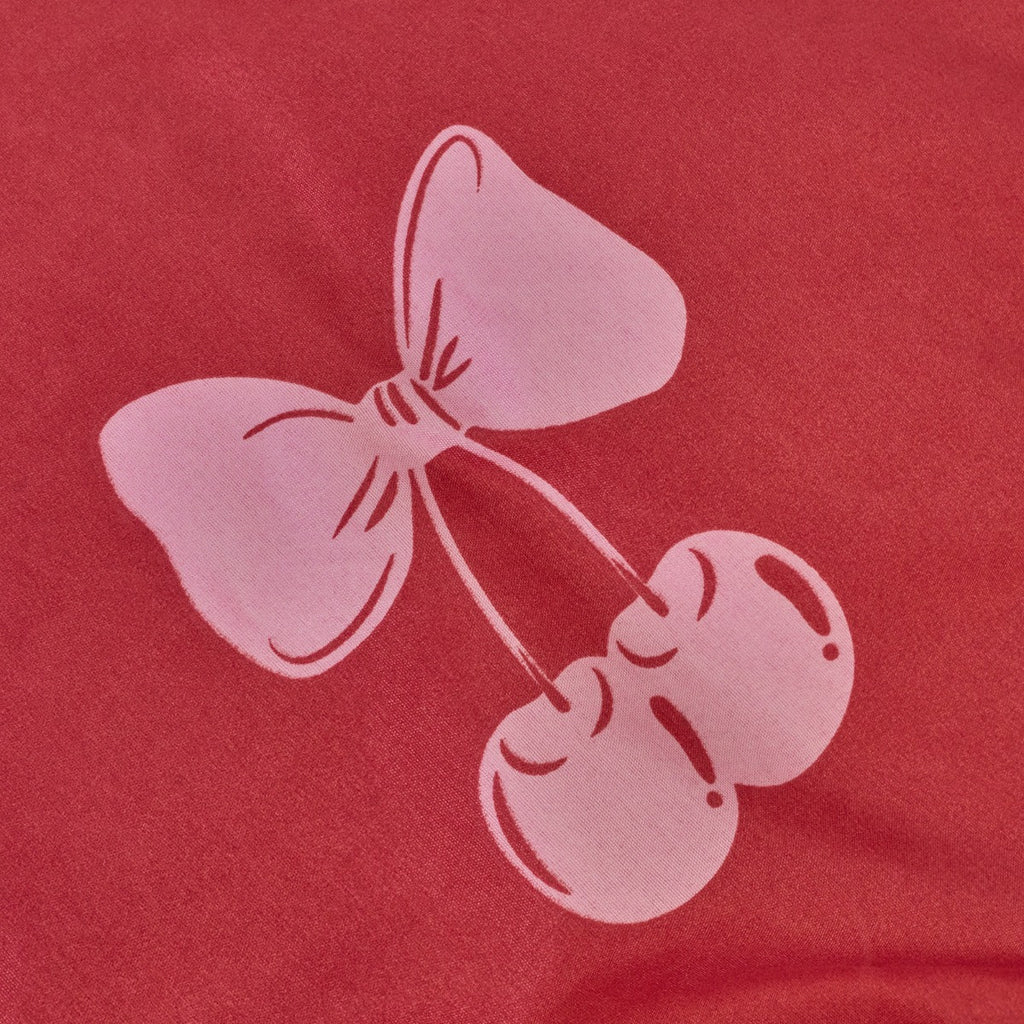 Cherry Bow Print Reversible Duvet Cover Set - Pink/Red 🇬🇧