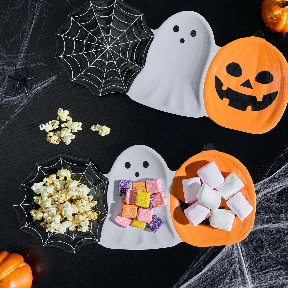 2 Pack Halloween Trio Serving Platters - Black/White 🇬🇧