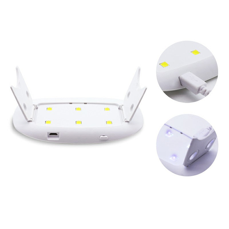 6W Portable Mini USB UV LED 45s/60s Timer Nail Lamp Dryer Nail Lamp Machine - White 🇬🇧