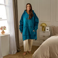 Adults Fleece Hoodie Blanket - Teal 🇬🇧