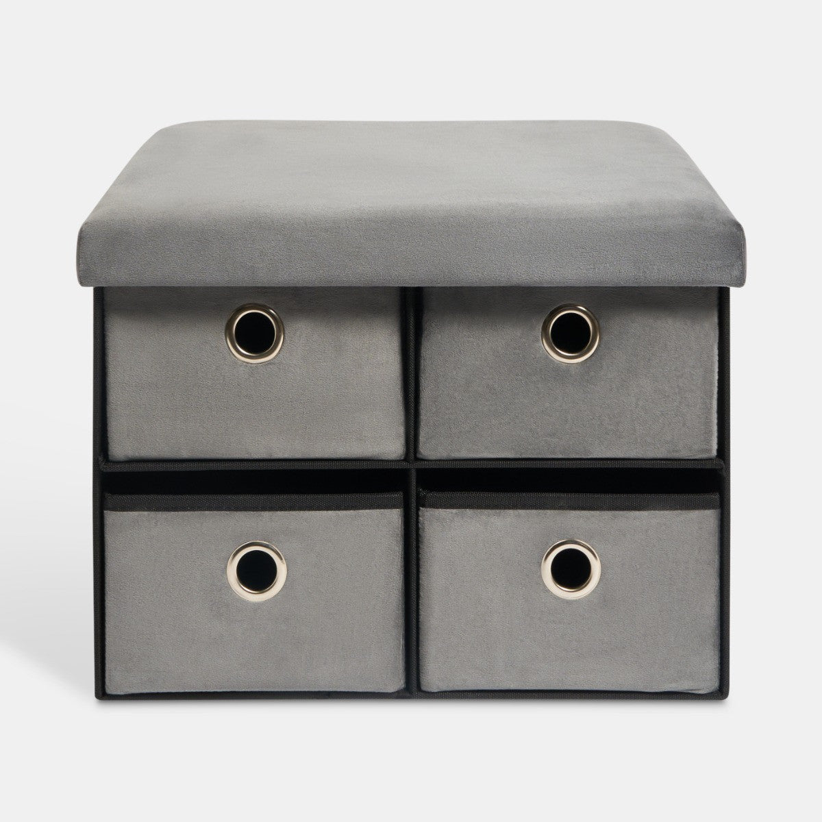 Matte Velvet 4-Drawer Storage Chest - Charcoal 🇬🇧