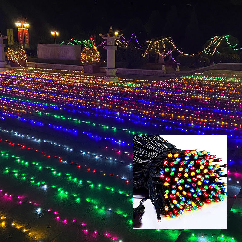 50m 500LED Solar Fairy Lights With Stake Solar Panel Multicolor Garden String Lights Waterproof  🇬🇧