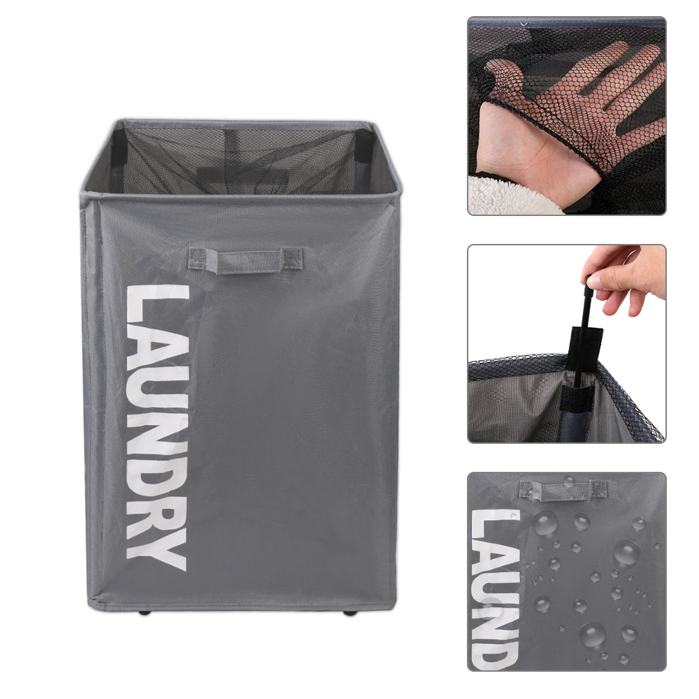 Collapsible Laundry Basket on Wheels Washing Clothes Bin Slim Rolling Hamper - Grey 🇬🇧