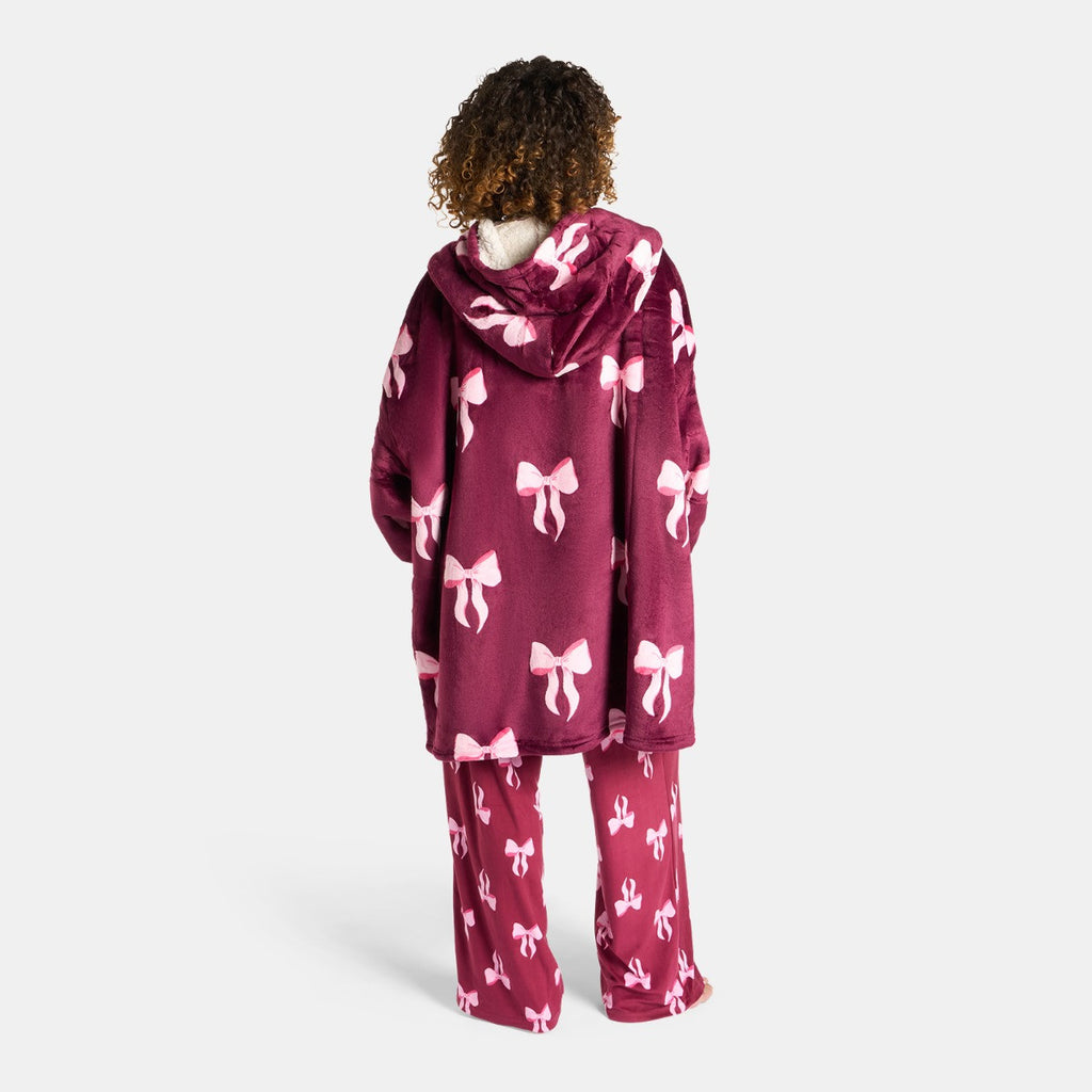 Adults Bow Print Hoodie Blanket 🇬🇧