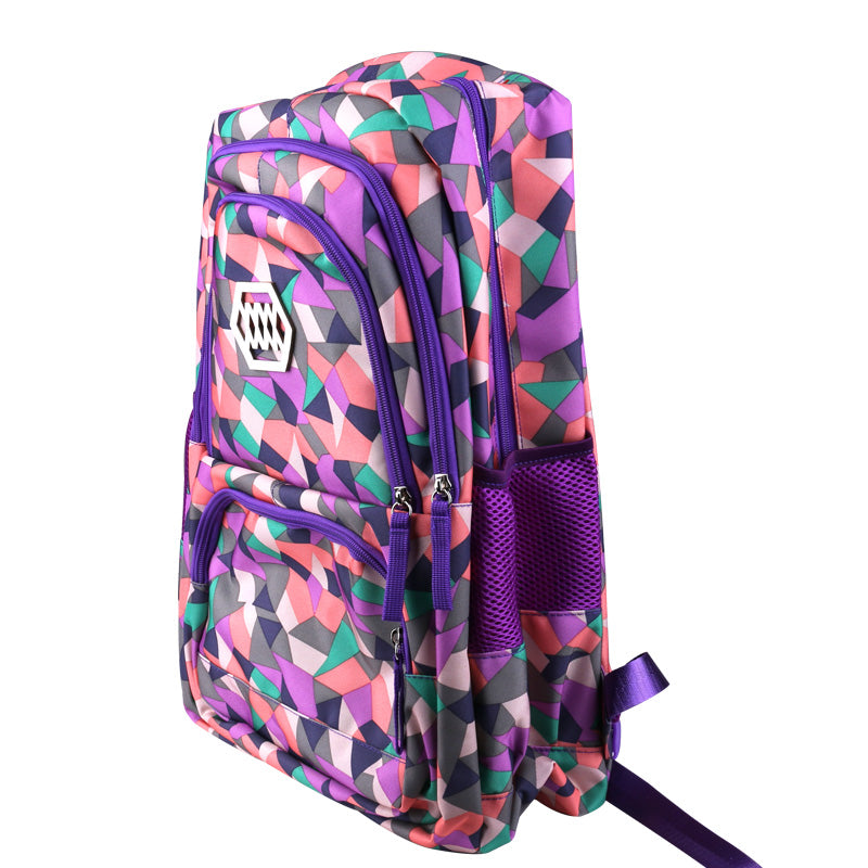 Geometric Pattern Backpack for kids - Purple 🇬🇧