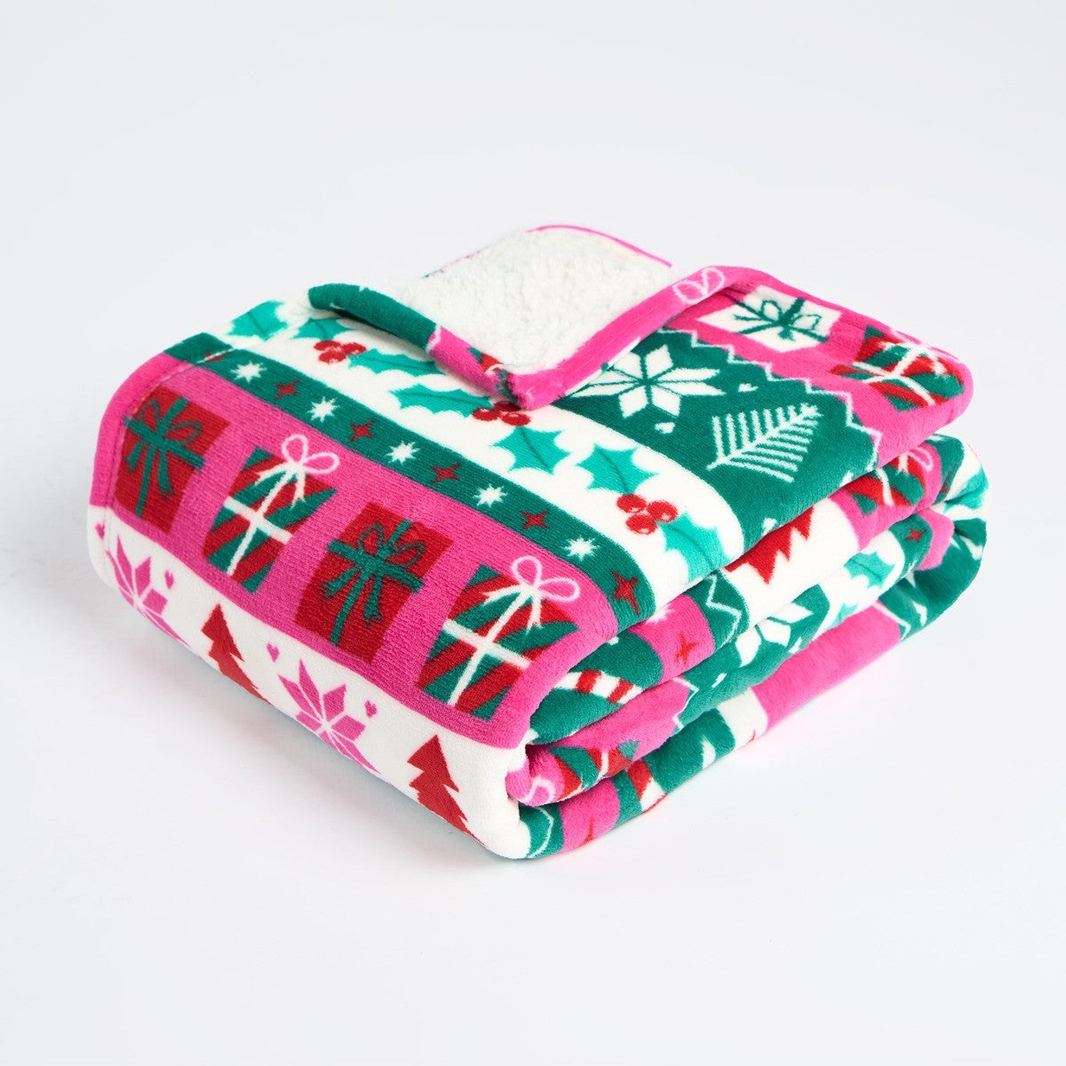 Bright Nordic Print Sherpa Fleece Throw - Multi 🇬🇧