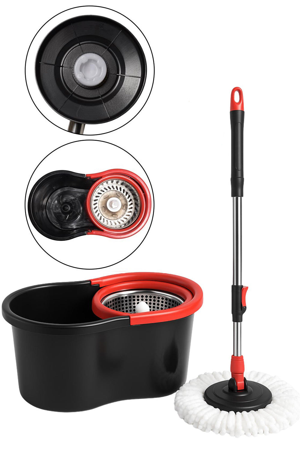 360° Magic Spin Mop & Bucket Set – Easy Floor Cleaning System with Stainless Steel Wringer & Microfiber Mop Head 🇬🇧