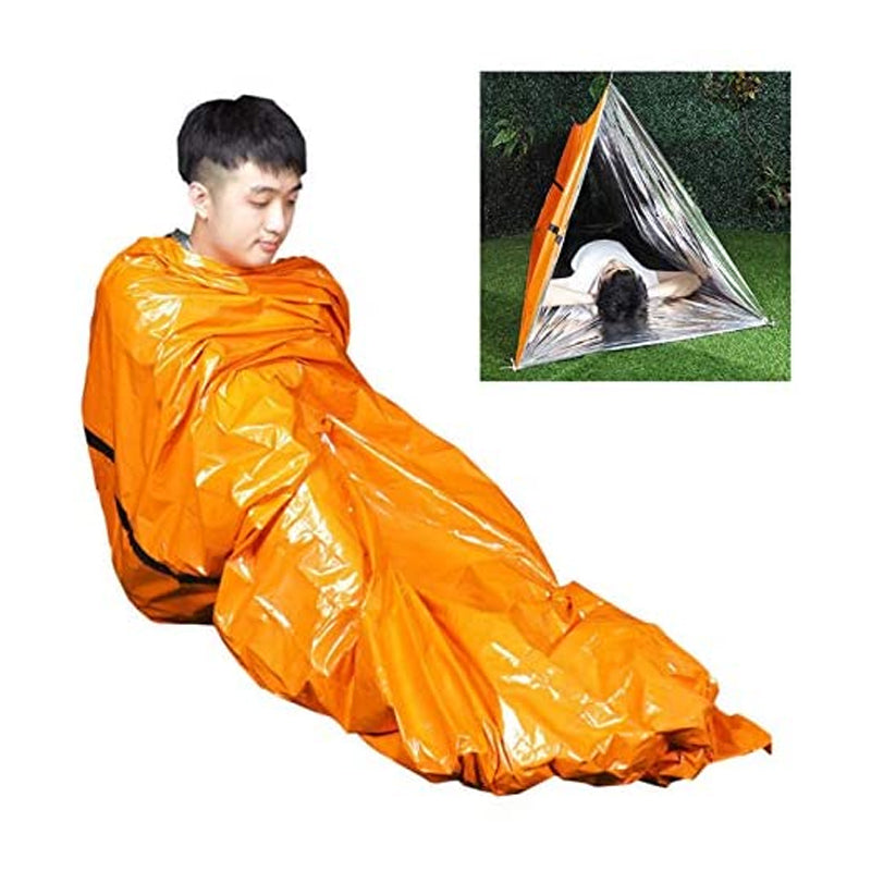 PE Orange Emergency Sleeping Bag for Cold and Heat Insulation for Outdoor Climbing Camping 🇬🇧