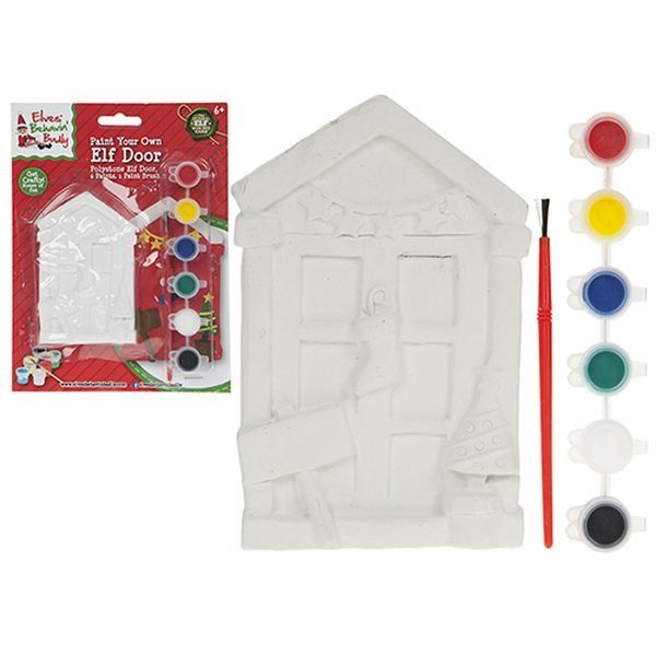 4 Inch Paint Your Own Mini Pelmet Elf Door.with 6 Paints And Brush 🇬🇧