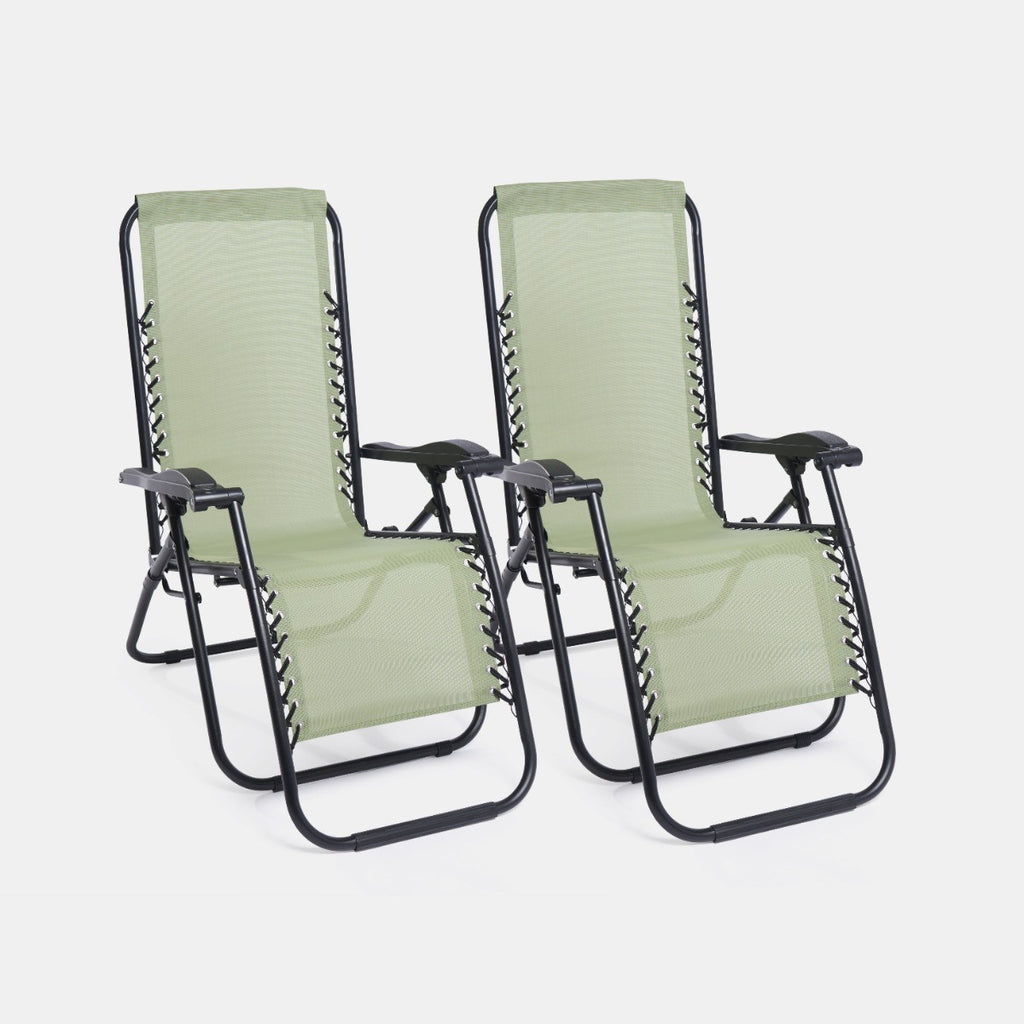 2 Pack Zero Gravity Sun Lounging Garden Chairs 🇬🇧