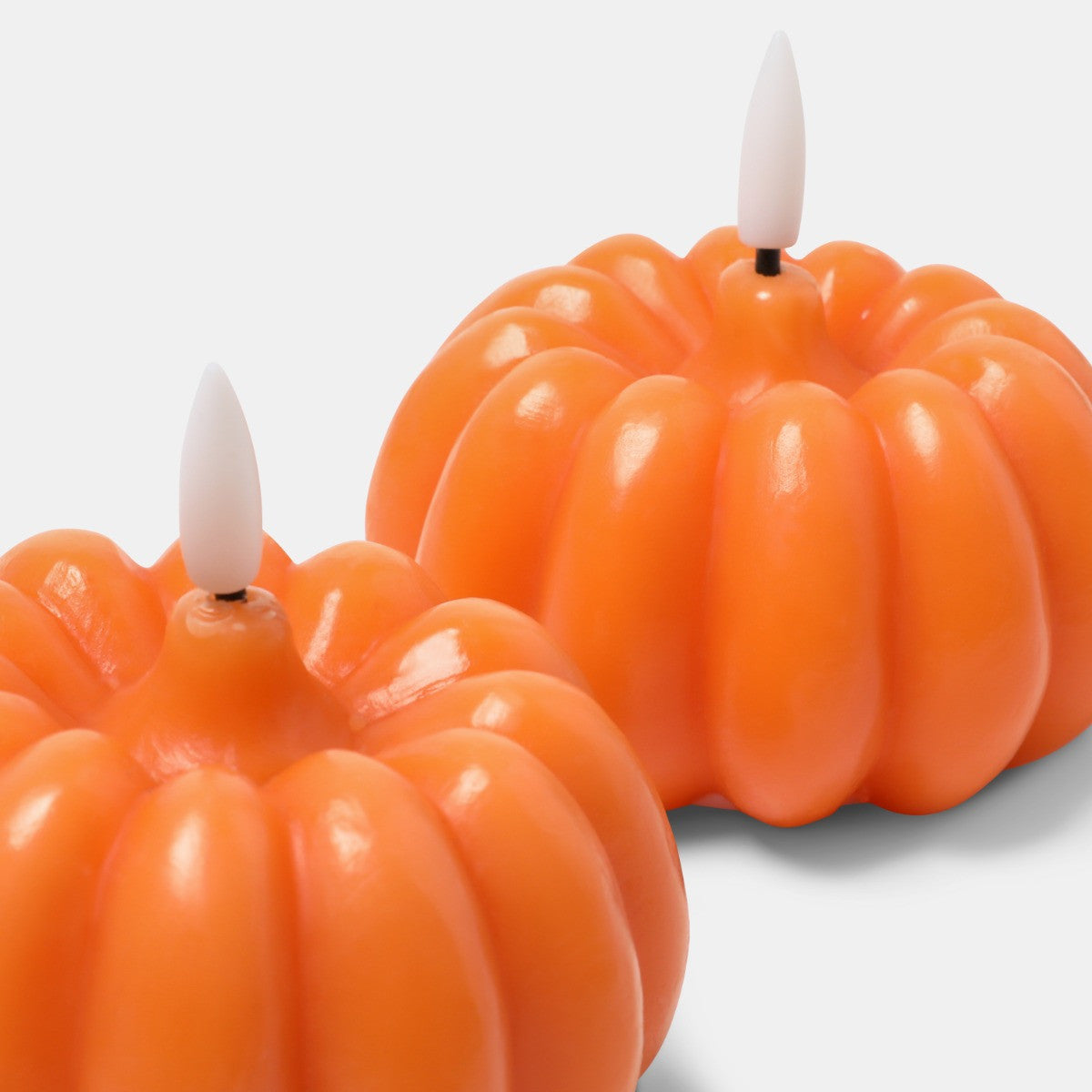 2 Pack Pumpkin LED Candles - Orange 🇬🇧