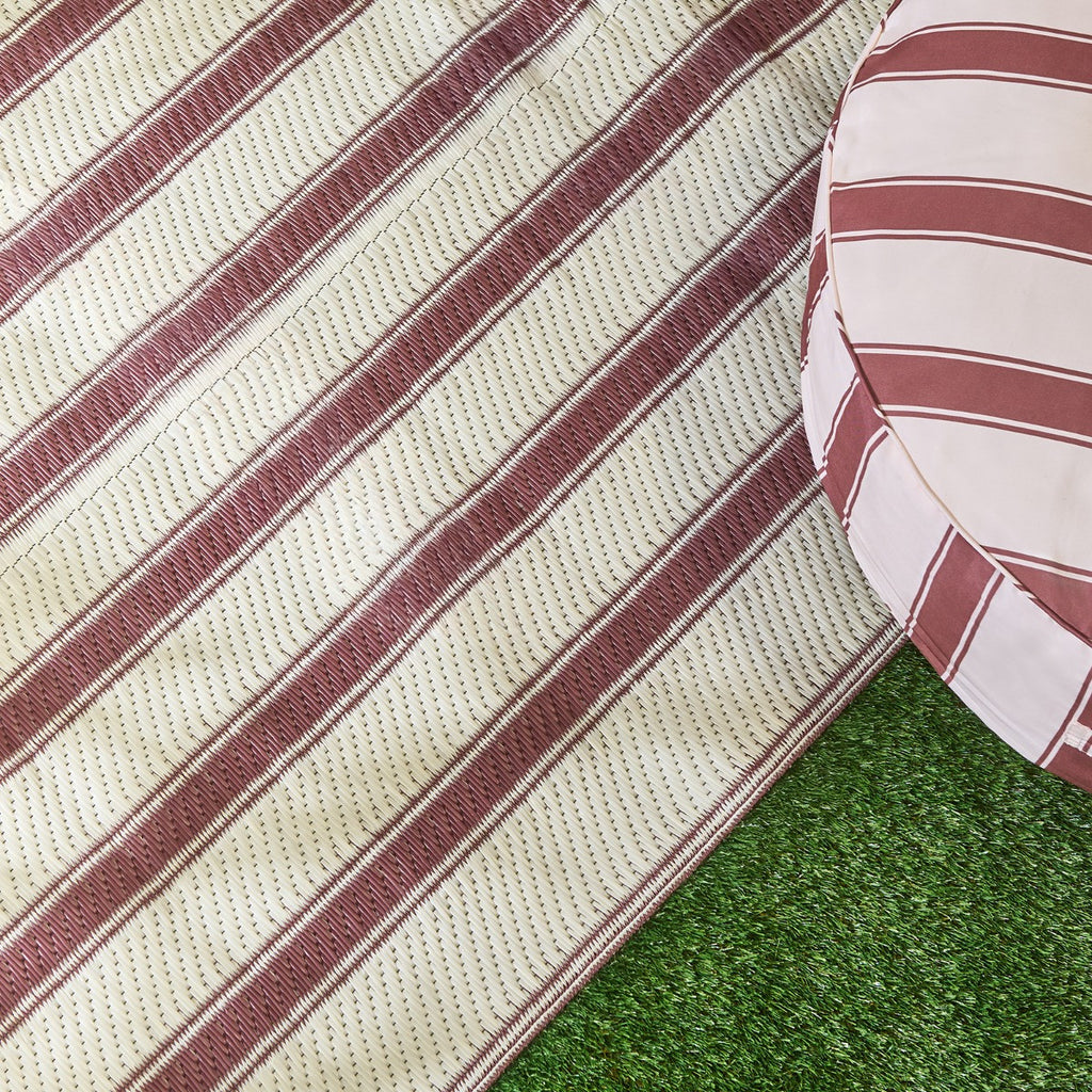 Vintage Stripe Outdoor Rug - Chocolate/Cream 🇬🇧
