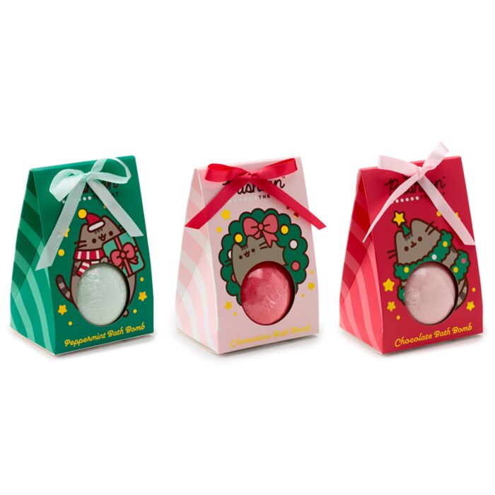 Handmade Bath Bomb in Gift Box - Christmas Pusheen the Cat 🇬🇧