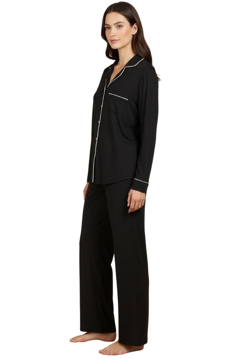 Women’s Long Sleeve Pyjama Set – Silk Satin Fabric Sleepwear 🇬🇧