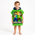 Kids Minecraft Towel Poncho - Green 🇬🇧