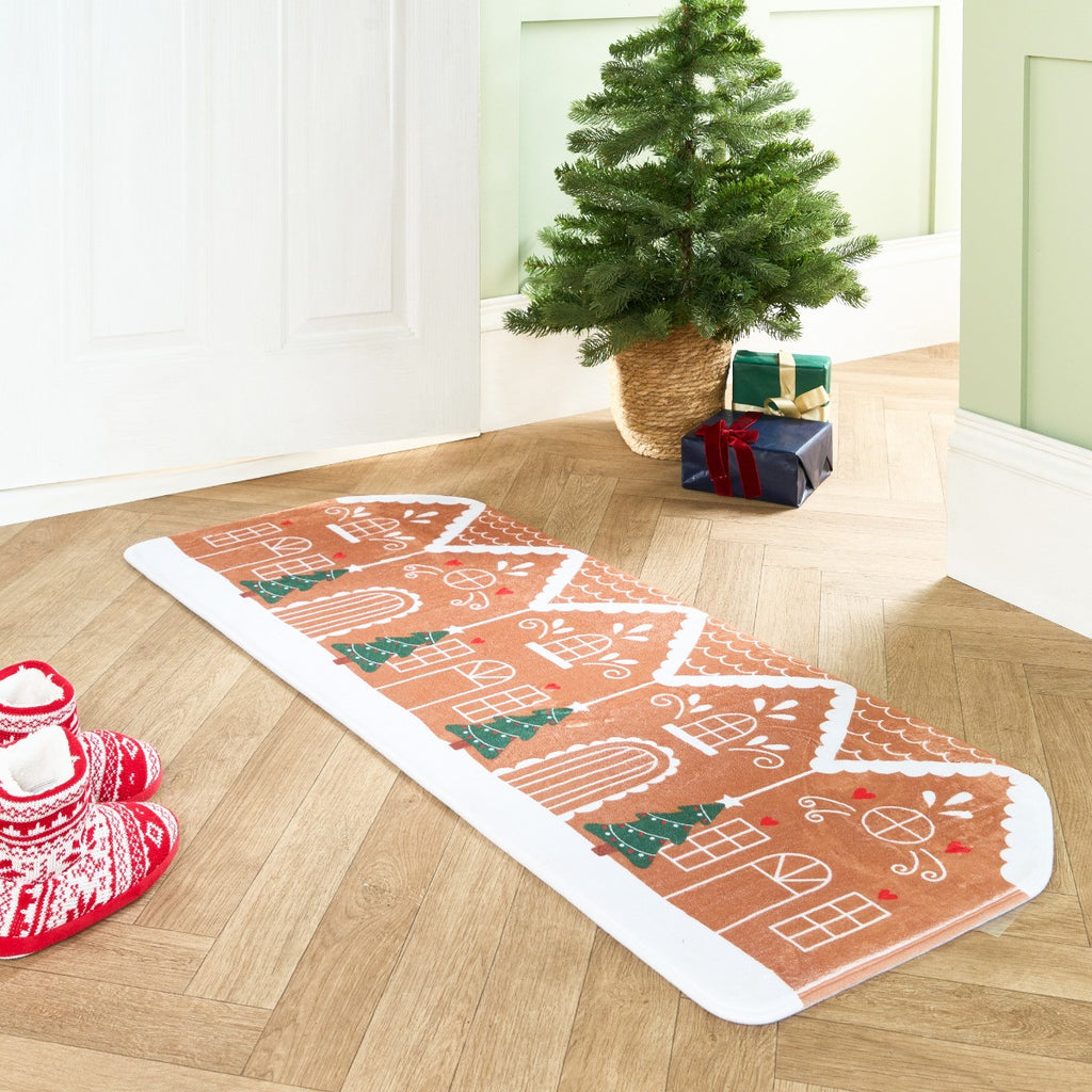 Christmas Gingerbread Printed Runner - Brown 🇬🇧