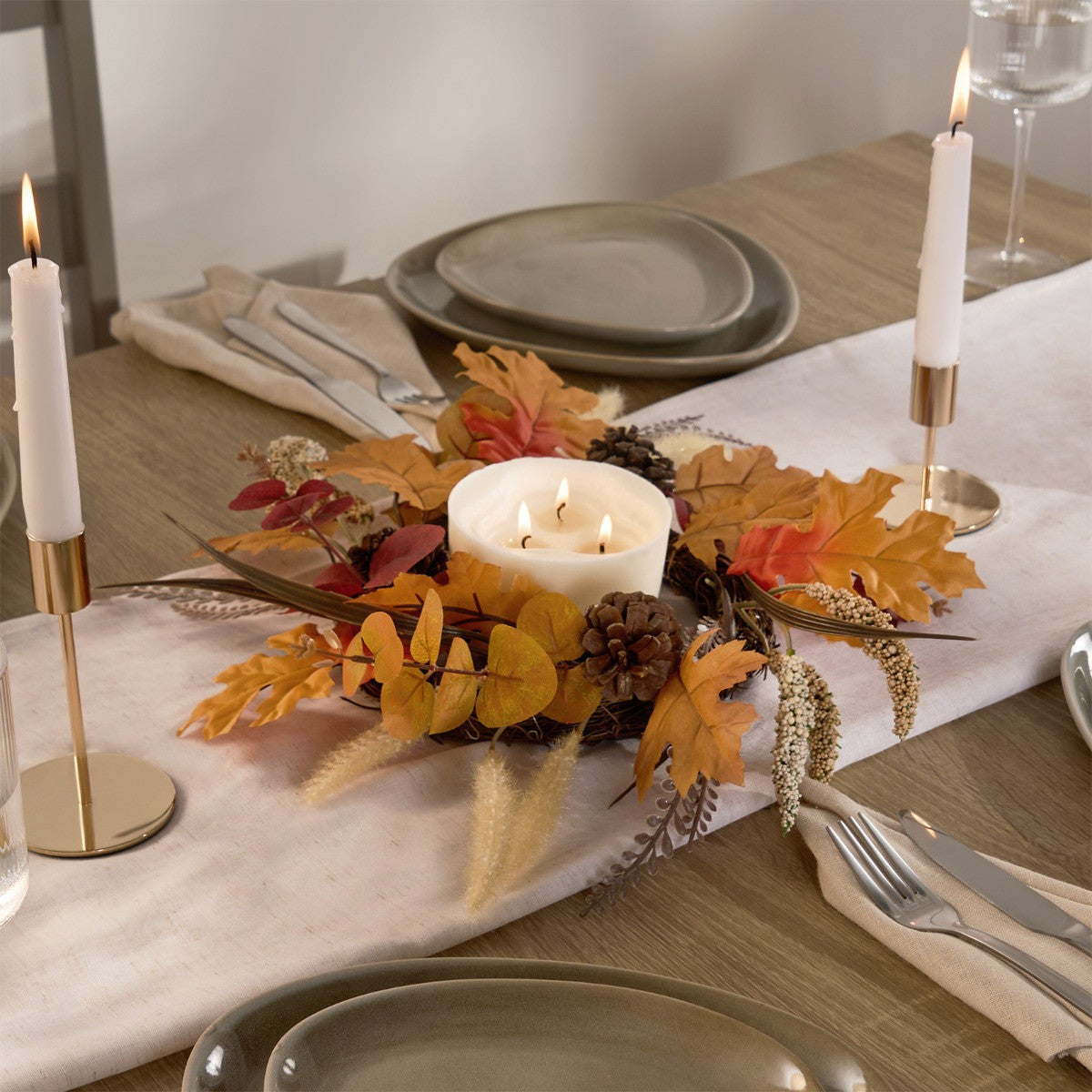 Autumn Harvest Candle Holder - Brown 🇬🇧
