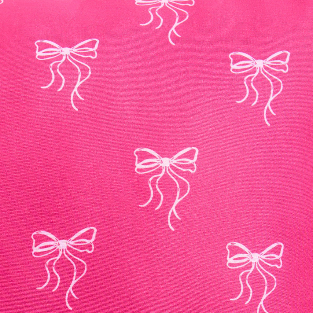 Kids Bow Print Bolster Pillow - Hot Pink 🇬🇧