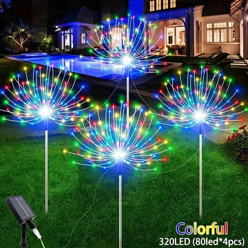 4 pack LED solar fireworks lights for outdoors/garden 🇨🇳