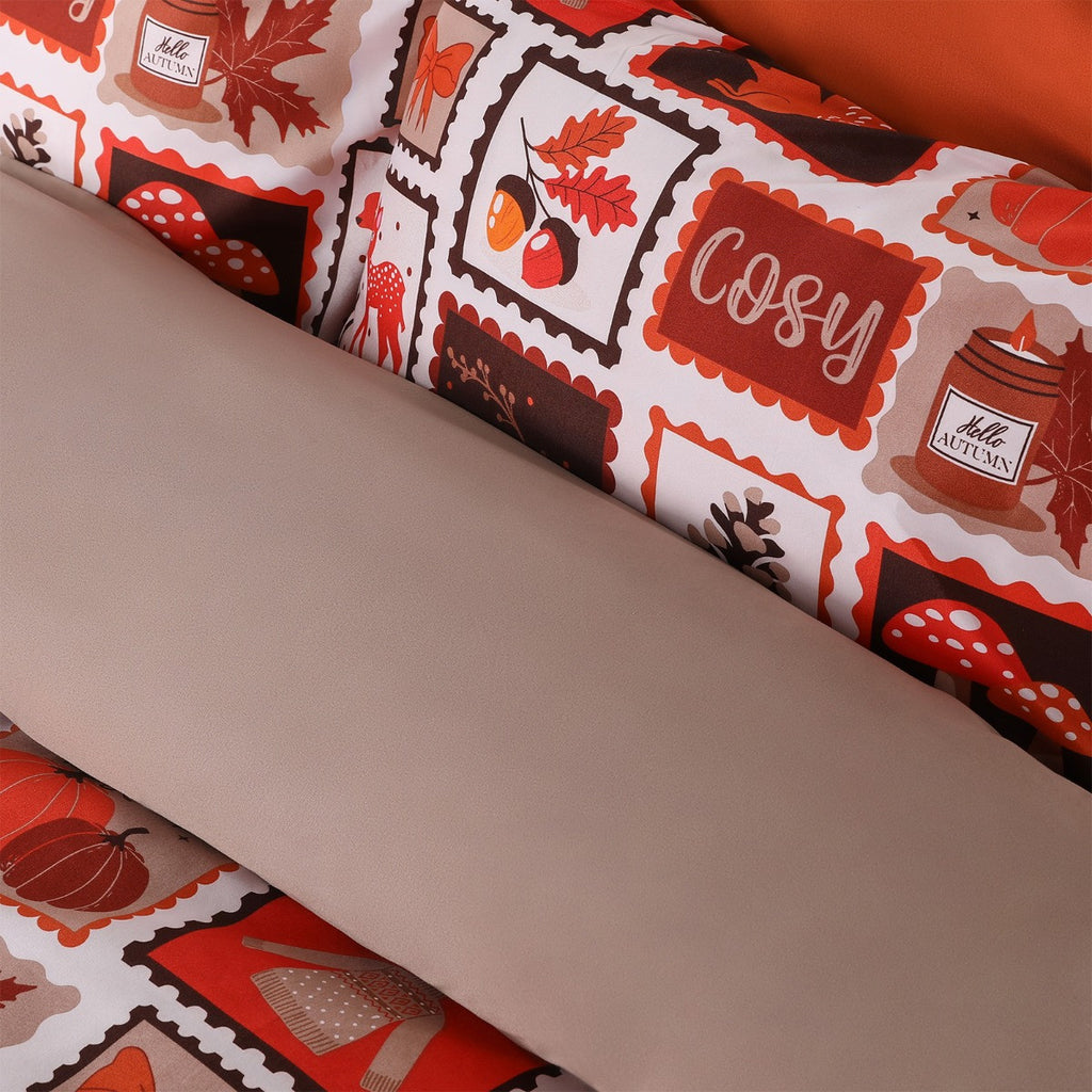 Autumn Pumpkin Duvet Cover Set - Multi 🇬🇧