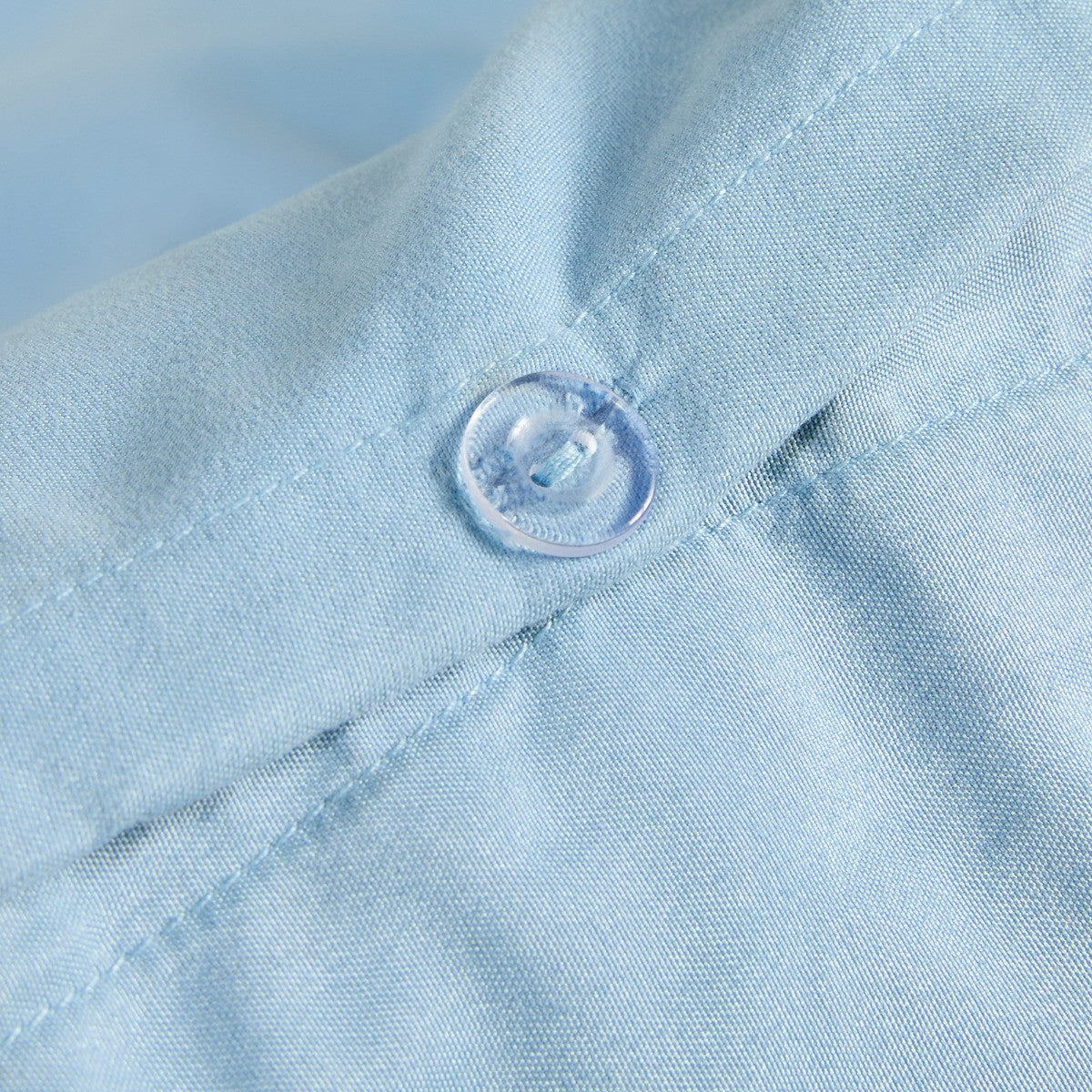 Bow Detail Duvet Cover Set - Blue/Coffee 🇬🇧