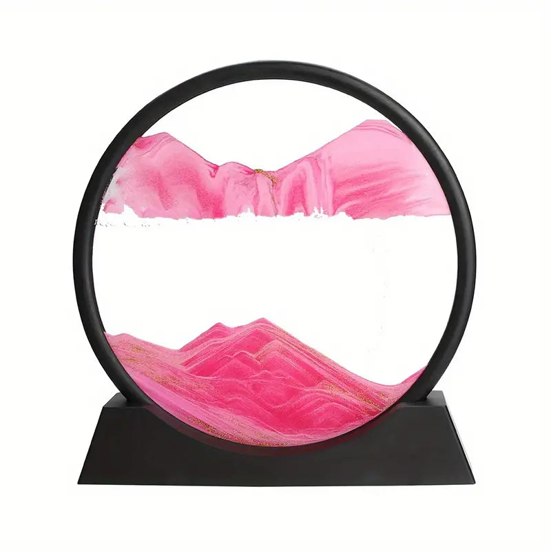 3D Dynamic Moving Sand Painting round glass stand 🇨🇳