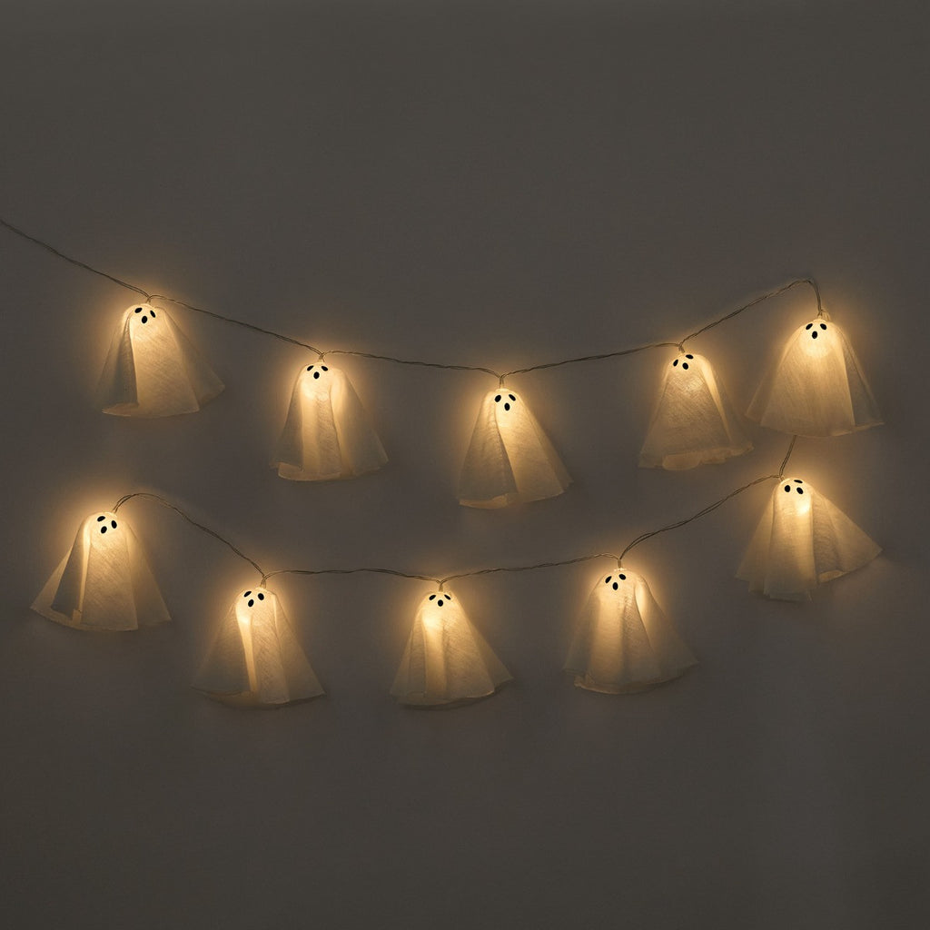 10 Pack Ghost String Lights - White 🇬🇧