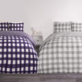 Gingham Duvet Cover Sets 2 Pack - Navy & Grey 🇬🇧