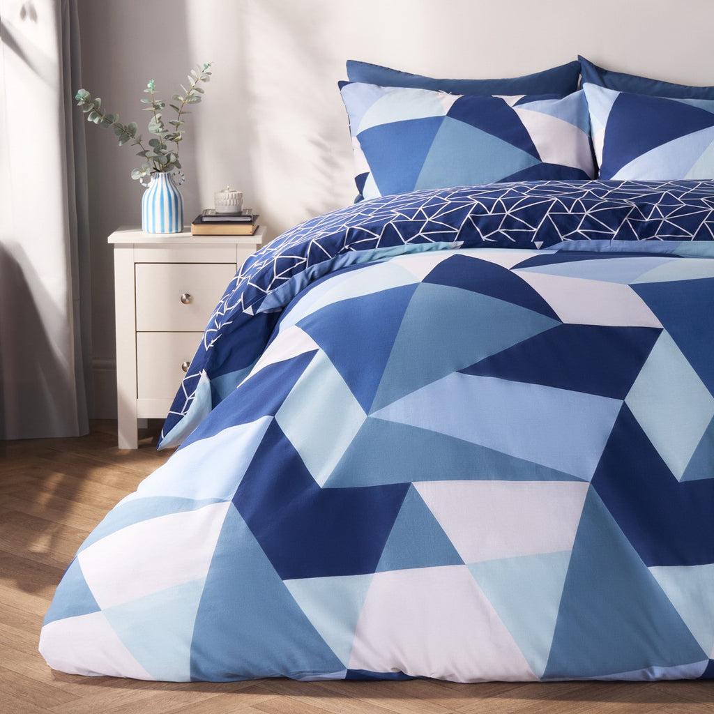 Shapes Duvet Cover Set - Navy 🇬🇧