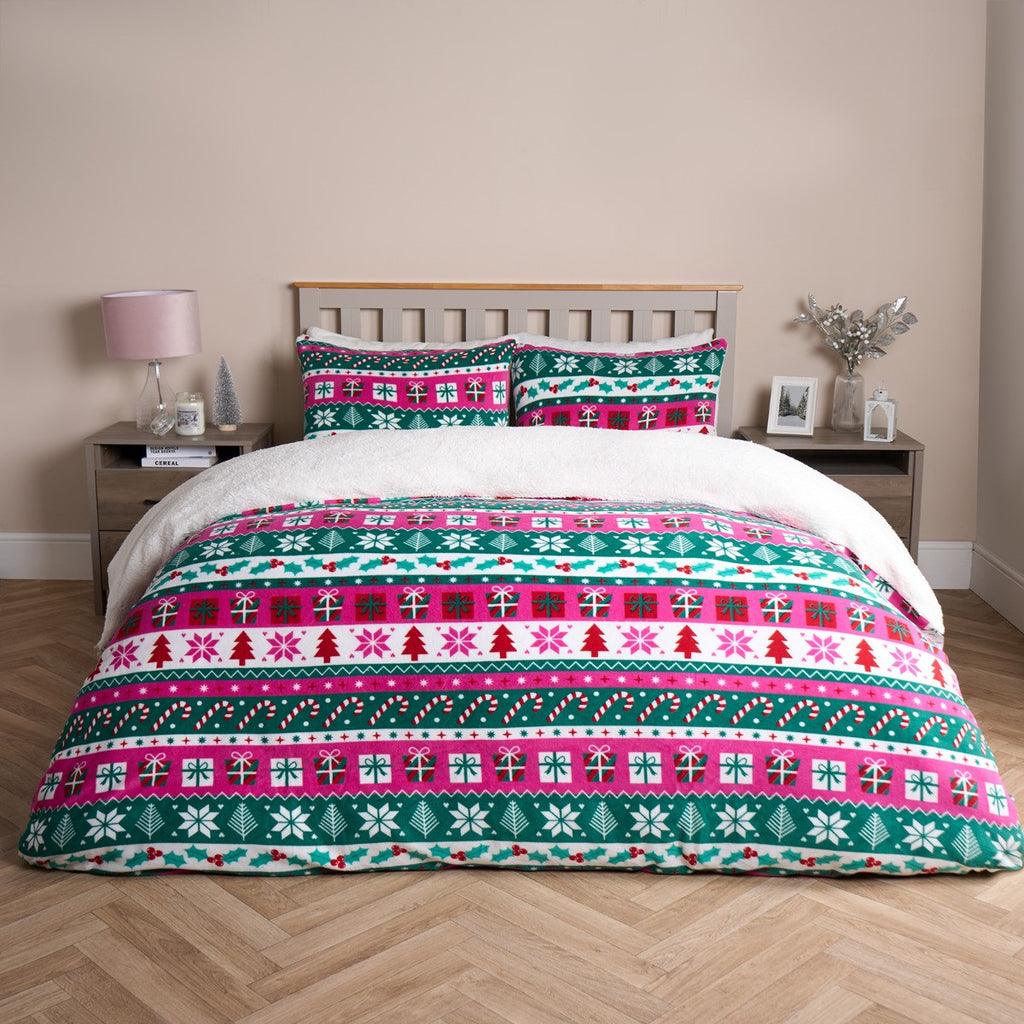 Bright Nordic Fleece Duvet Set - Multi 🇬🇧