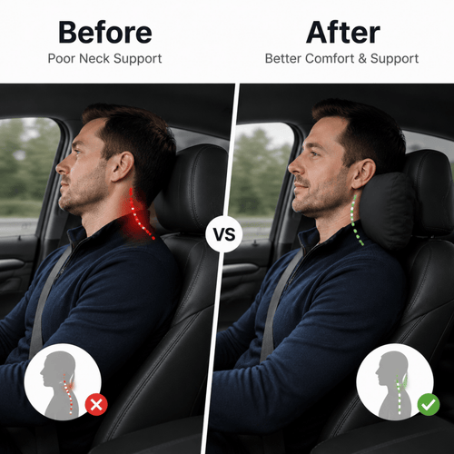 2Pack Black Car Headrest Pillow Neck Support Cushion Ergonomic Driving Comfort Pad 🇬🇧
