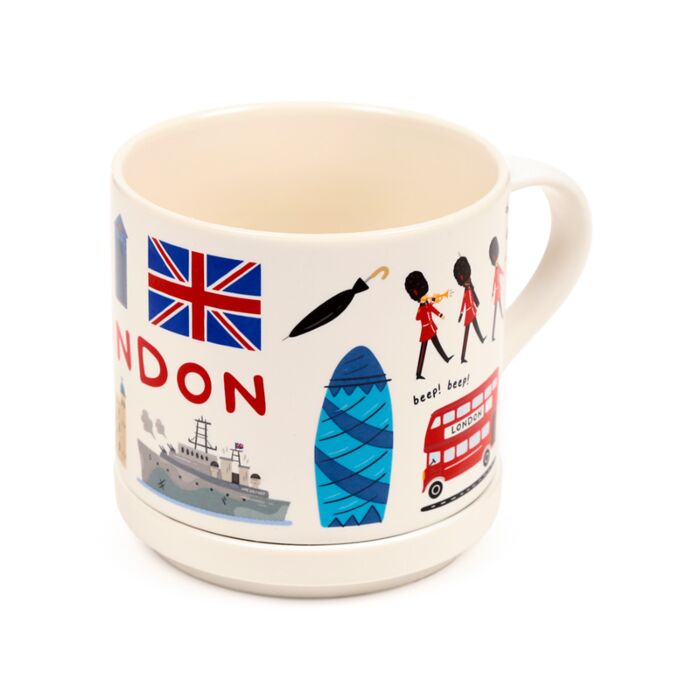 Porcelain Mug & Coaster Lid Set - London Souvenir 🇬🇧