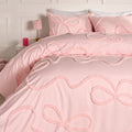 Bows Tufted Duvet Cover Set - Pink 🇬🇧