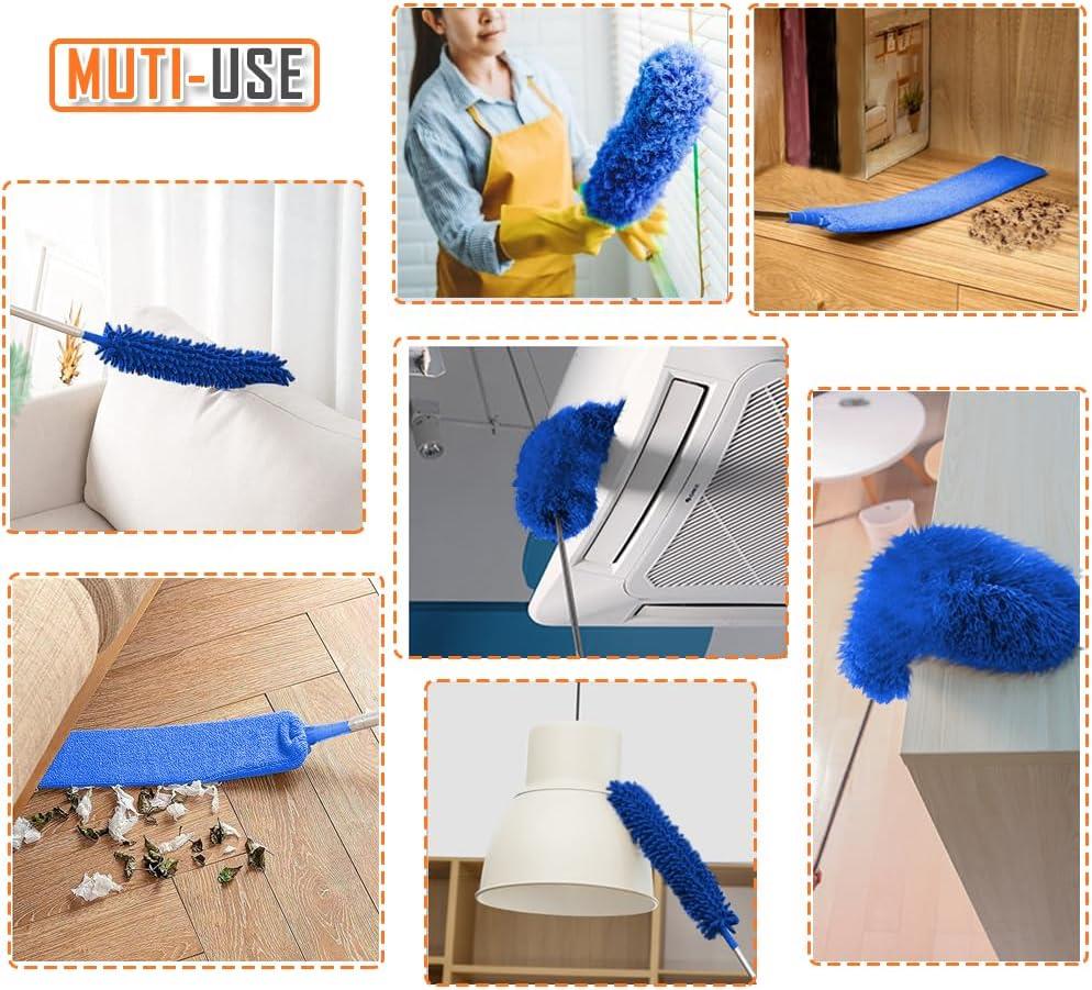 6-Piece Extendable Microfiber Duster Cleaning Kit – Telescopic Handle for Ceiling Fans, Blinds & Furniture 🇬🇧