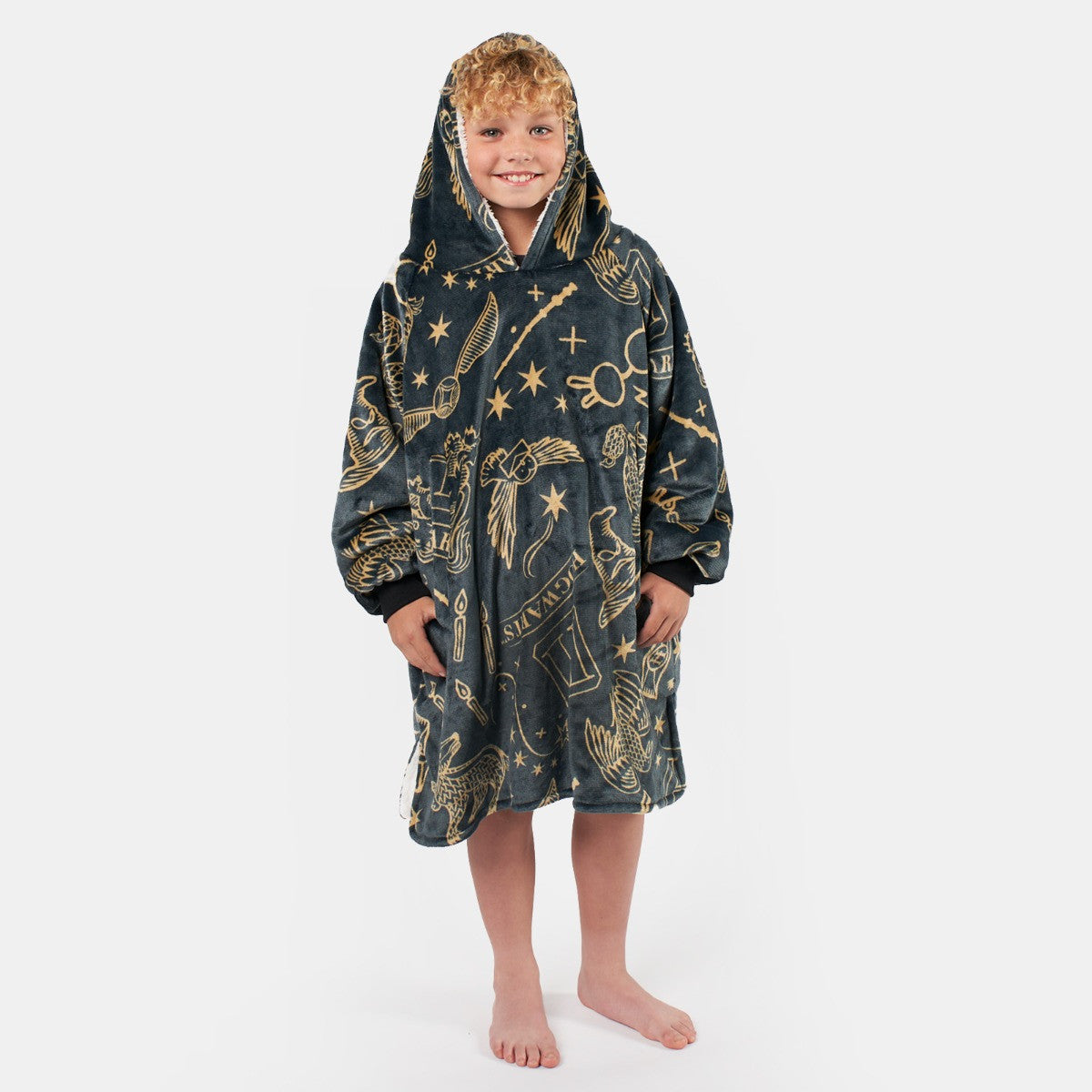Kids Harry Potter Hogwarts Hoodie Blanket - Black 🇬🇧